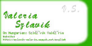 valeria szlavik business card